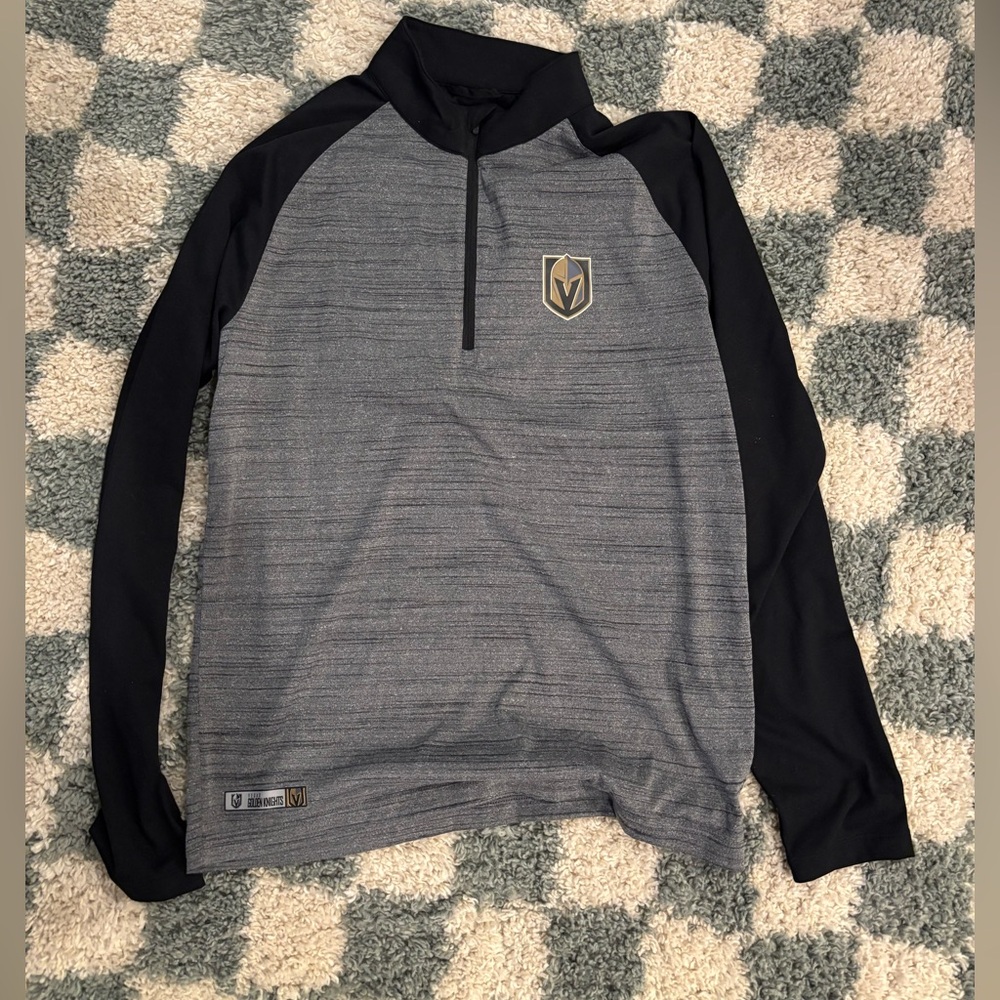Vegas Golden Knights Gray and Black Quarter-Zip Pullover